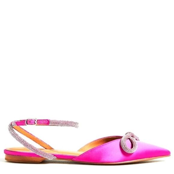 Bibi Lou x Anthropologie Pink Flats with Bow size 8 - Picture 2 of 16